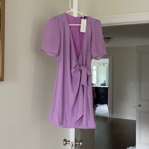 Never worn small purple polka dot dress